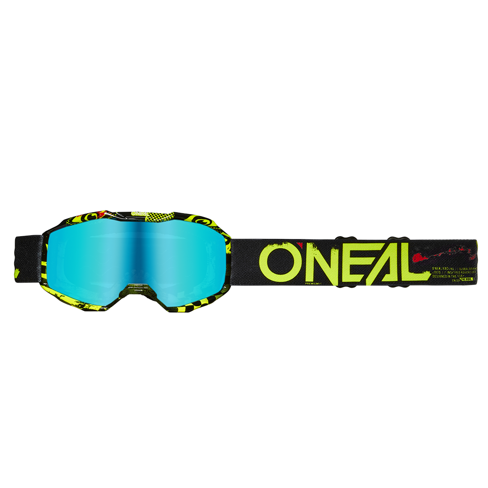 Gogle Juniorskie O’Neal B-10 ATTACK Black/Neon Yellow – Radium Blue