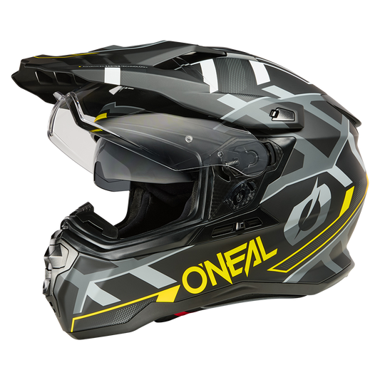 kask O'Neal D-SRS Helmet SQUARE black/neon yellow/gray widok z boku