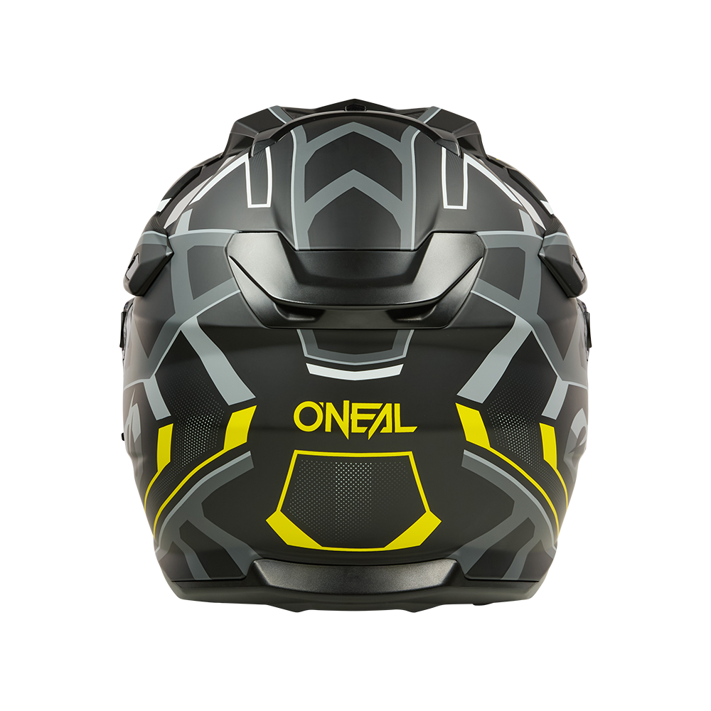 kask O'Neal D-SRS Helmet SQUARE black/neon yellow/gray widok z tyłu