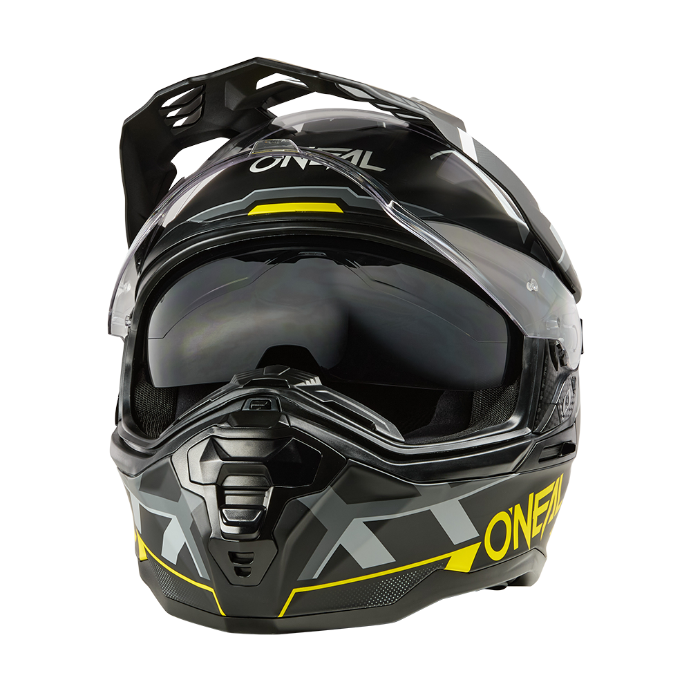 kask O'Neal D-SRS Helmet SQUARE black/neon yellow/gray widok z przodu