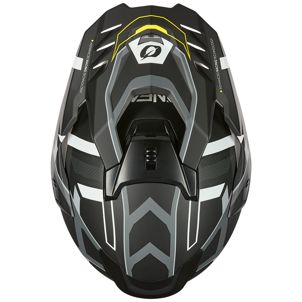 kask O'Neal D-SRS Helmet SQUARE black/neon yellow/gray widok z góry