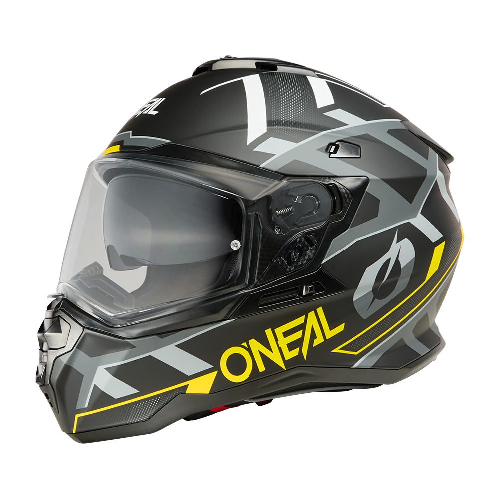 kask O'Neal D-SRS Helmet SQUARE black/neon yellow/gray widok z boku