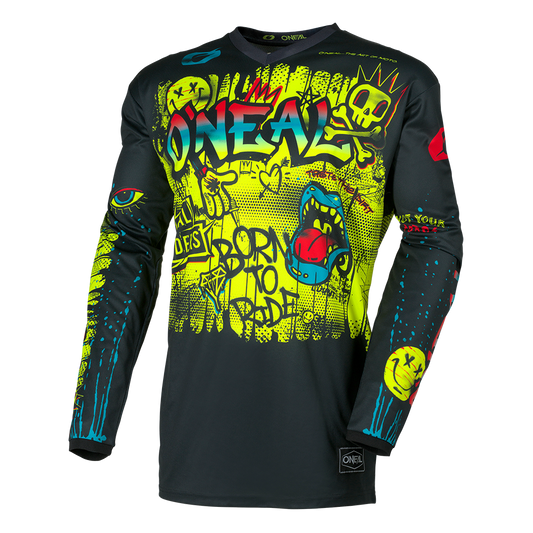 Jersey dziecięcy O'Neal ELEMENT RANCID Black/Neon Yellow