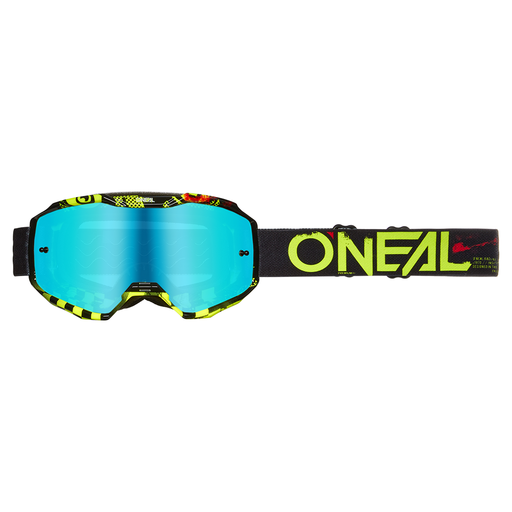 GOGLE O'Neal B-10 ATTACK Black/Neon Yellow - Radium Blue