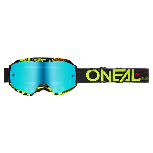 GOGLE O'Neal B-10 ATTACK Black/Neon Yellow - Radium Blue