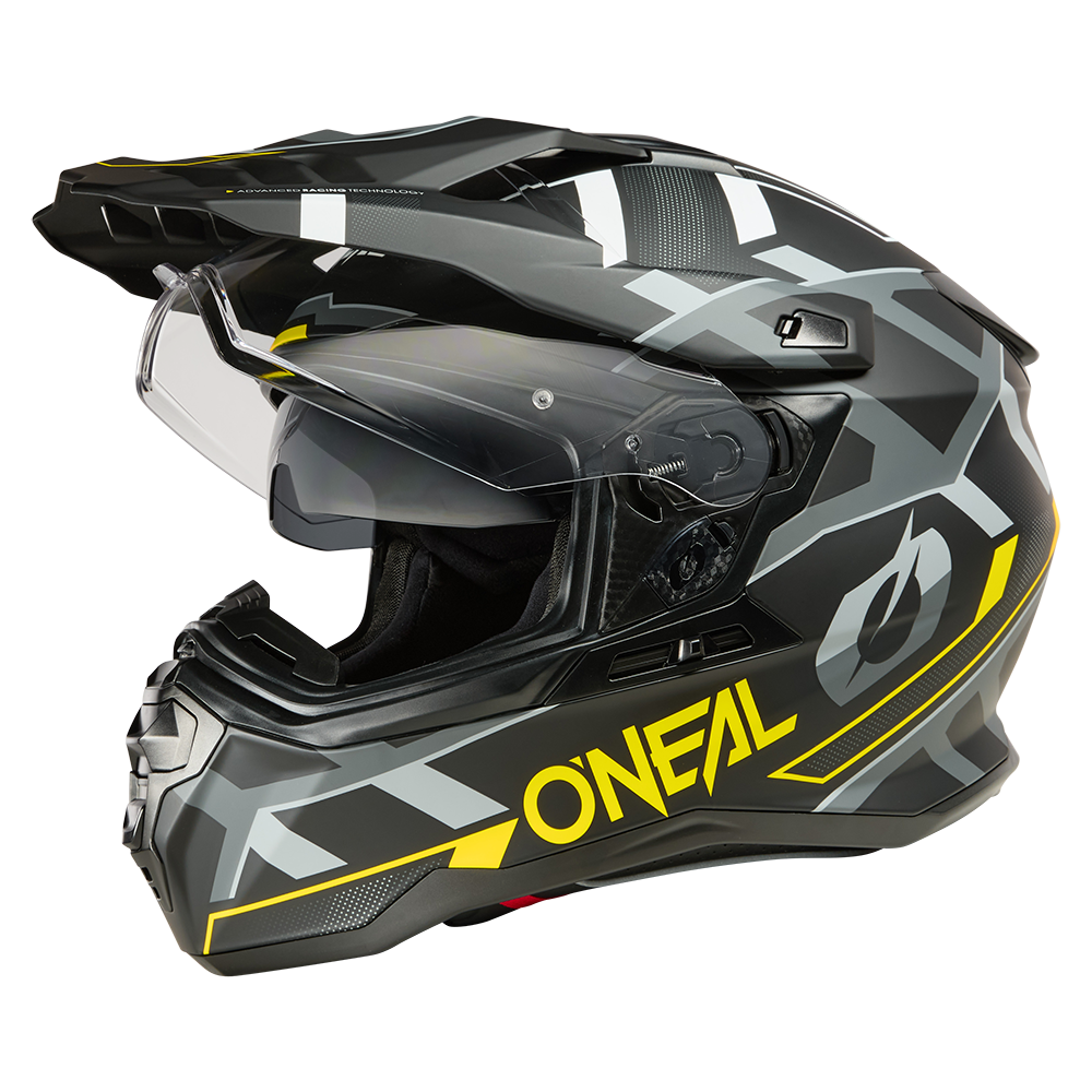 kask O'Neal D-SRS Helmet SQUARE black/neon yellow/gray widok z boku