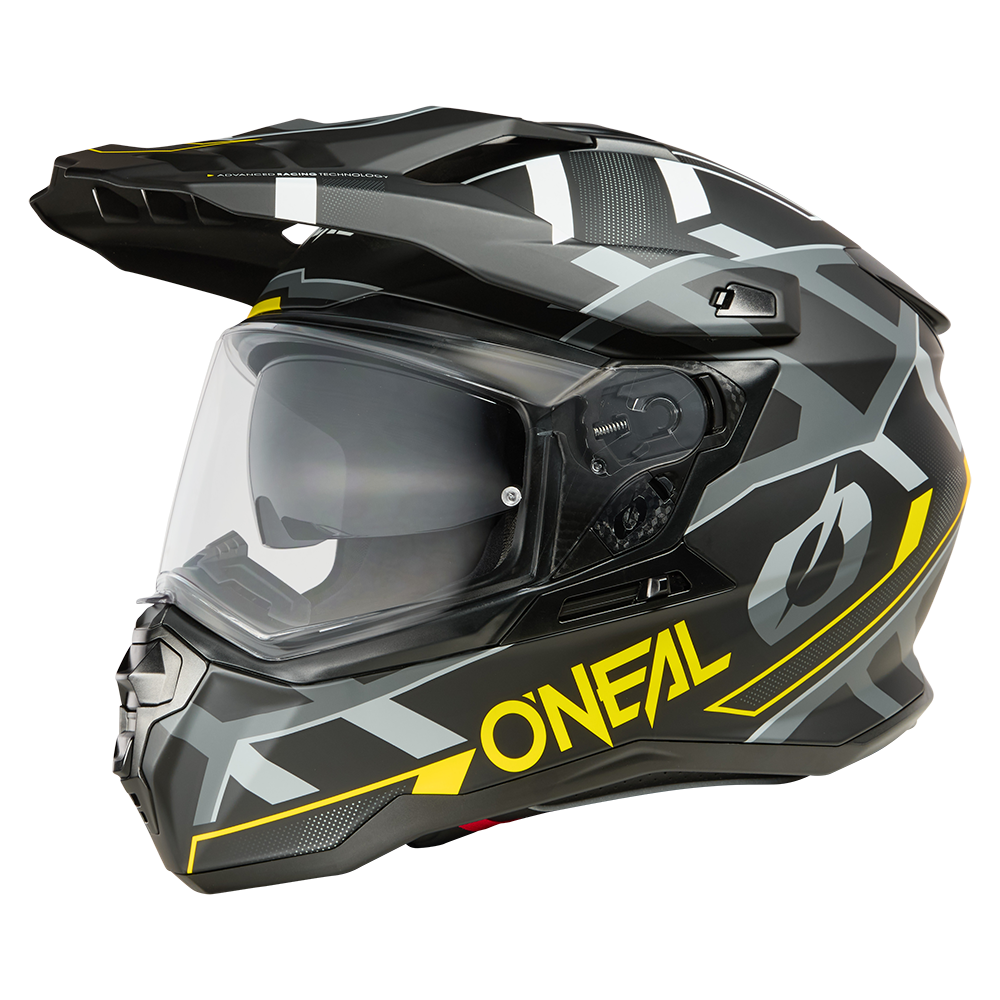 kask O'Neal D-SRS Helmet SQUARE black/neon yellow/gray widok z boku