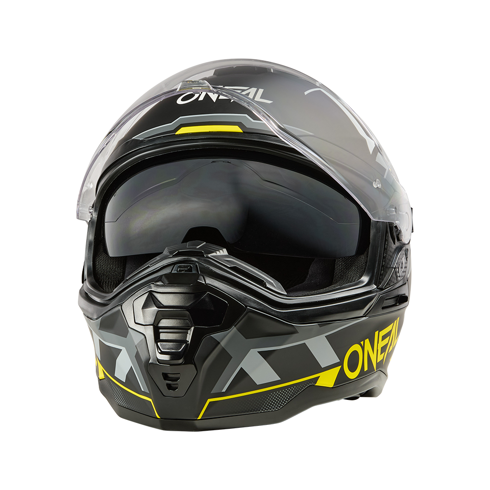 kask O'Neal D-SRS Helmet SQUARE black/neon yellow/gray widok z przodu