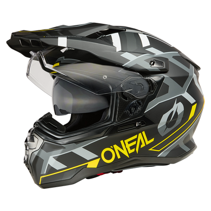 kask O'Neal D-SRS Helmet SQUARE black/neon yellow/gray widok z boku
