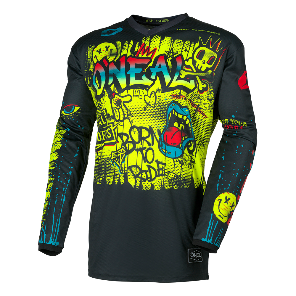 Jersey dziecięcy O'Neal ELEMENT RANCID Black/Neon Yellow